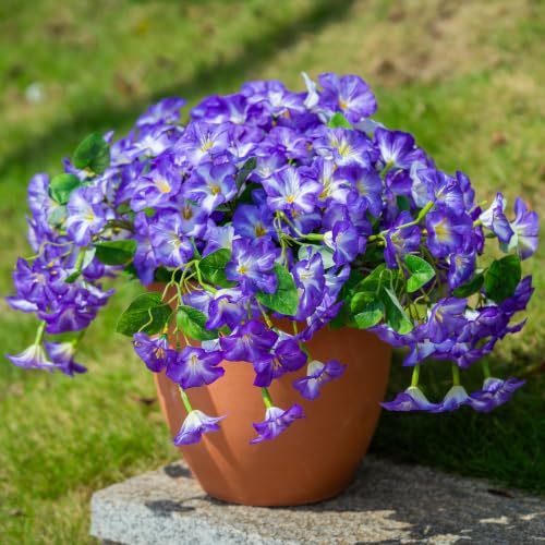 Image of Artificial Petunias 3 Packs UV Resistant, Purple White