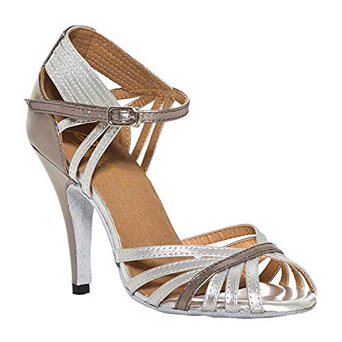 Byjia Damen Latin Tango Tanzsandalen Ausschnitt Stilvoll Hochzeit Ballsaal Schuhe,10cm,EU35/US5/UK2