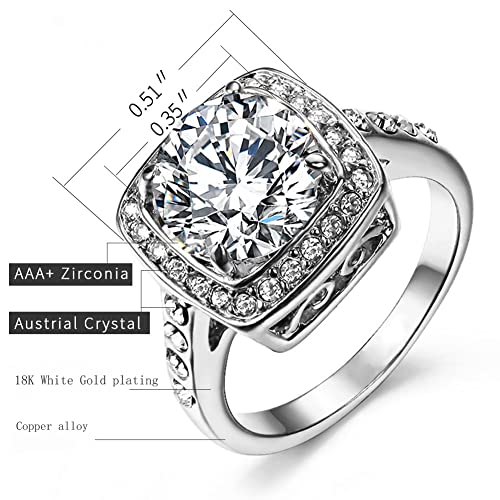 Yellow Shinning Cubic Zirconia Topaz Rings For Women 18K Rose Gold Plated2