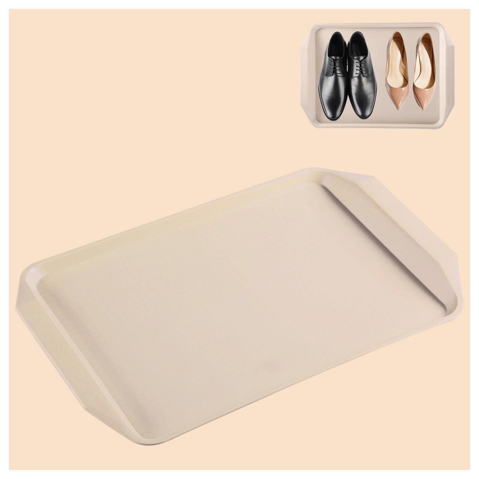 Boot Mat 3 Pack Shoe Tray Boot Trays for Entryway for Garden, Bedroom, Entrance Area, Garage Boot Tray,Khaki