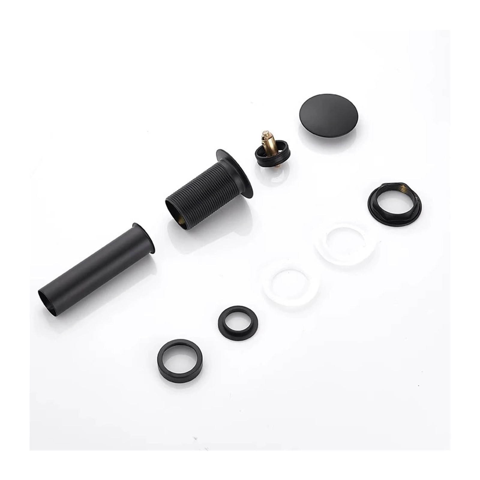 1 pezzo di tappo di scarico for lavandino pop-up in ottone con finitura dorata con foro di troppopieno, accessorio for il bagno con tappo for lavabo a sifone(Gold no overflow)