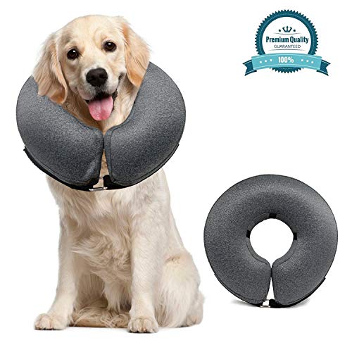 MIDOG Pet Inflatable Collar for After Surgery,Soft Protective Recovery Collar Large Dog Cone