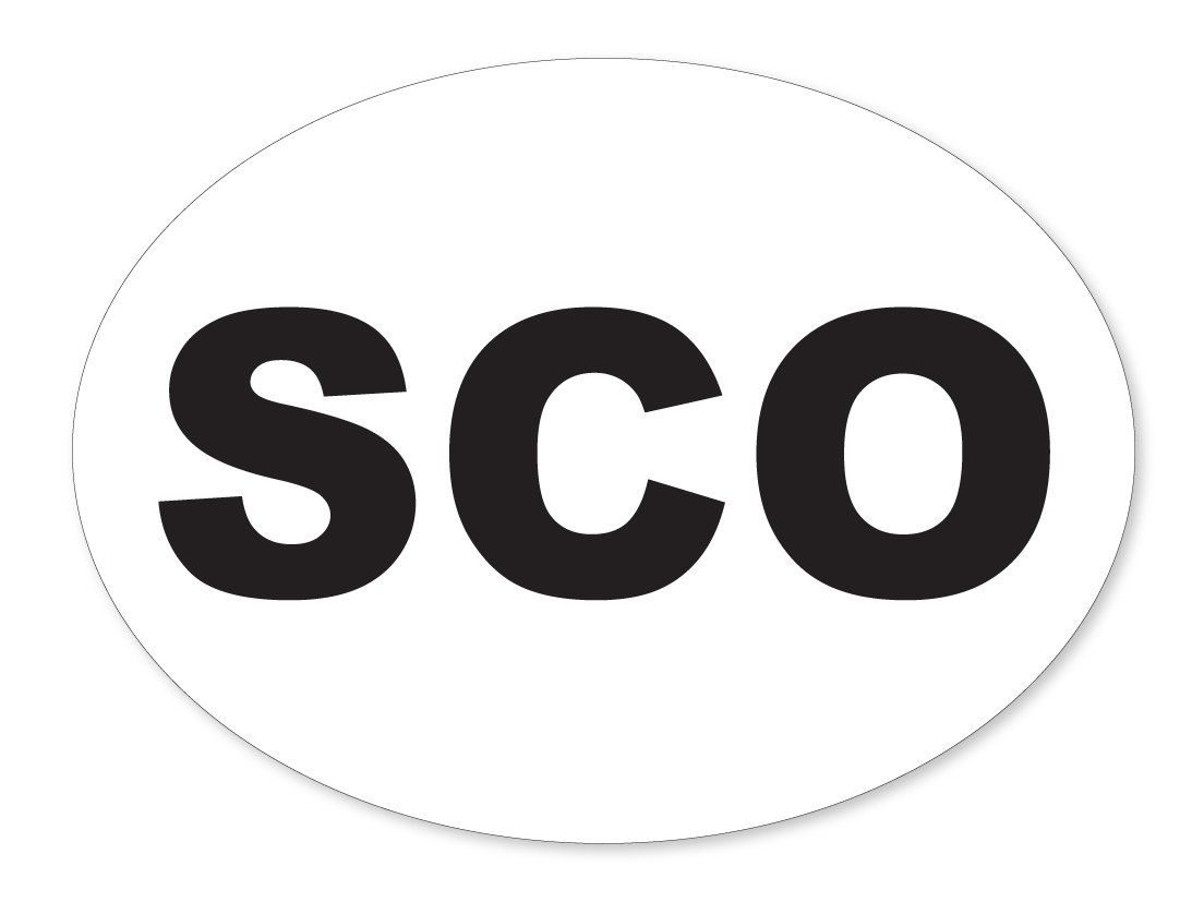 Landing Designs White Sco Car Sticker Oval Scotland Self-Adhesive Vinyl New Gb Stickers For Cars, Vans Each,Easure 180Mm By 133Mm