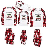 TYRT Weihnachten Schlafanzug Familien Pyjama Set Langarm+Hosen Familien Pyjama Zweiteilige Lang Outfit Set Christmas Hausanzug Partnerlook Fun Schlafanzug für Damen Herren Kind Baby