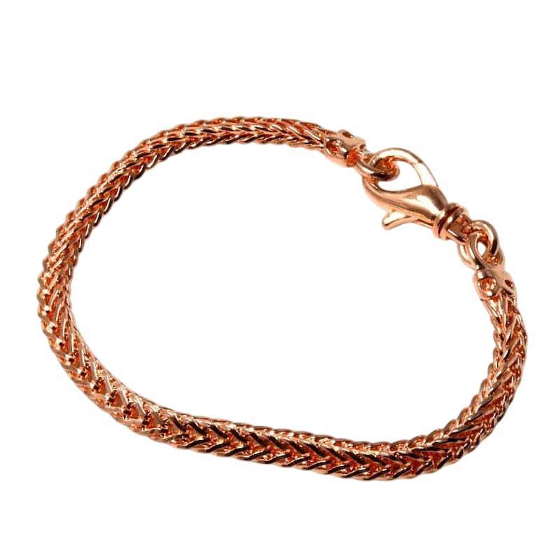 Pure Copper Wheat Chain Unisex Bracelet 100% Oxidized Copper Chain Bracelet Solid Copper Bracelet/Anklets Jewelry Eco Friendly Gifts (10 INCHES)