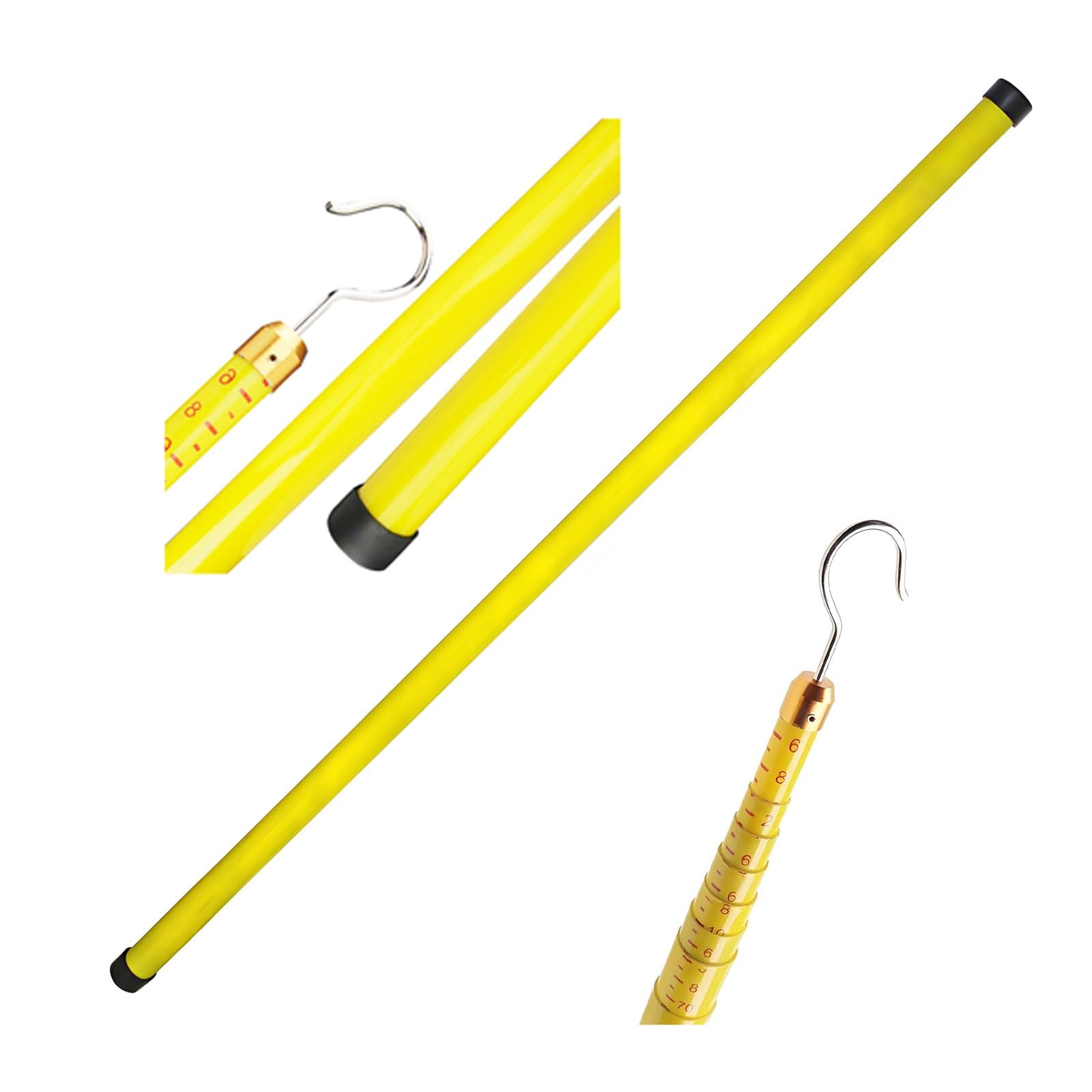 18m Teleskopowy Pręt Pomiarowy Wysokości Włókno Szklane Epoksydowy Izolowany do Linii Energetycznych Drzew Mostów Inspekcja Budowlana System Pomiarowy(15M)