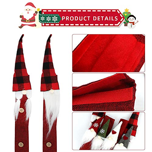 VIPITH 8 Packs Christmas Refrigerator Door Handle Covers, Santa Snowman Elk Kitchen Appliance Handle Covers for Fridge Microwave Oven Dishwasher Door Handle Protector Christmas Decoration