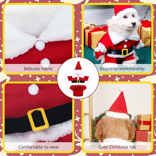 Kleidung für Haustiere Weihnachtsmann, Hundekostüme Weihnachten, Haustier Weihnachtskostüm, Katze Hund Weihnachtskostüm mit Mütze Weihnachtsmann, Für Christmas Party Cute Cats and Dogs Kostüm