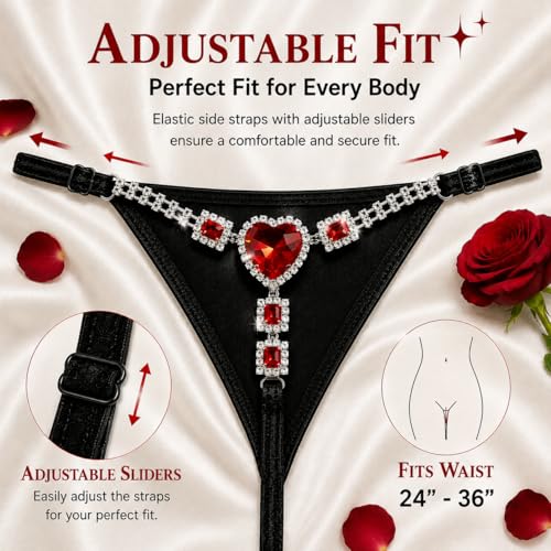 Image of Sexy Underwear for Women Elegant Rhinestone Panties Adjustable Waist Straps Crystal Thongs hilos sexys para mujer hot