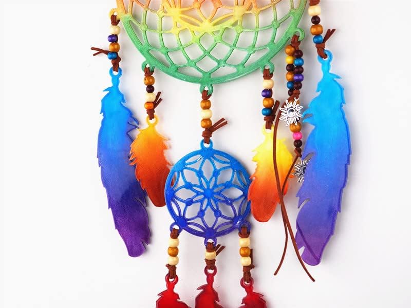 Large Dream Catcher Resin Mold, Silicone Dreamcatcher Feather Epoxy Mold for Wall Hanging Pendant Key Chain Kit House Window Living Room Decoration (Dreamcatcher)