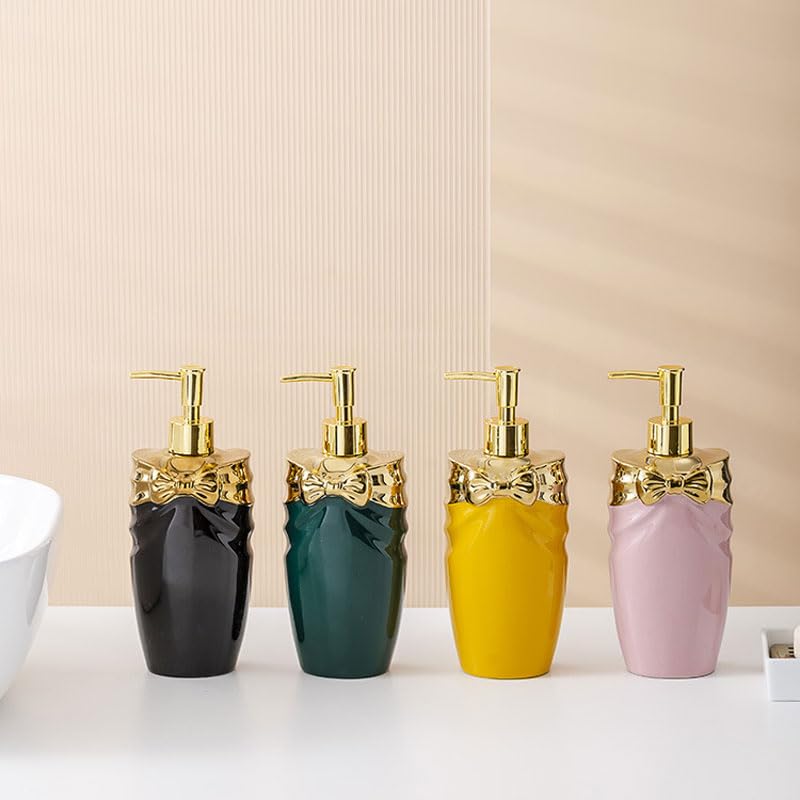 Seifenspender-Flasche mit Pumpe, nordischer Keramik-Seifenspender, Duschgel, Shampoo-Flasche, Hotel, Badezimmerzubehör, modische Handseifenflasche, Lotion-Flasche, Schwarz A