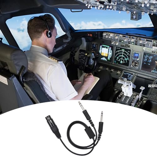 Câble adaptateur casque aviation XLR vers GA double prise pour hélicoptère