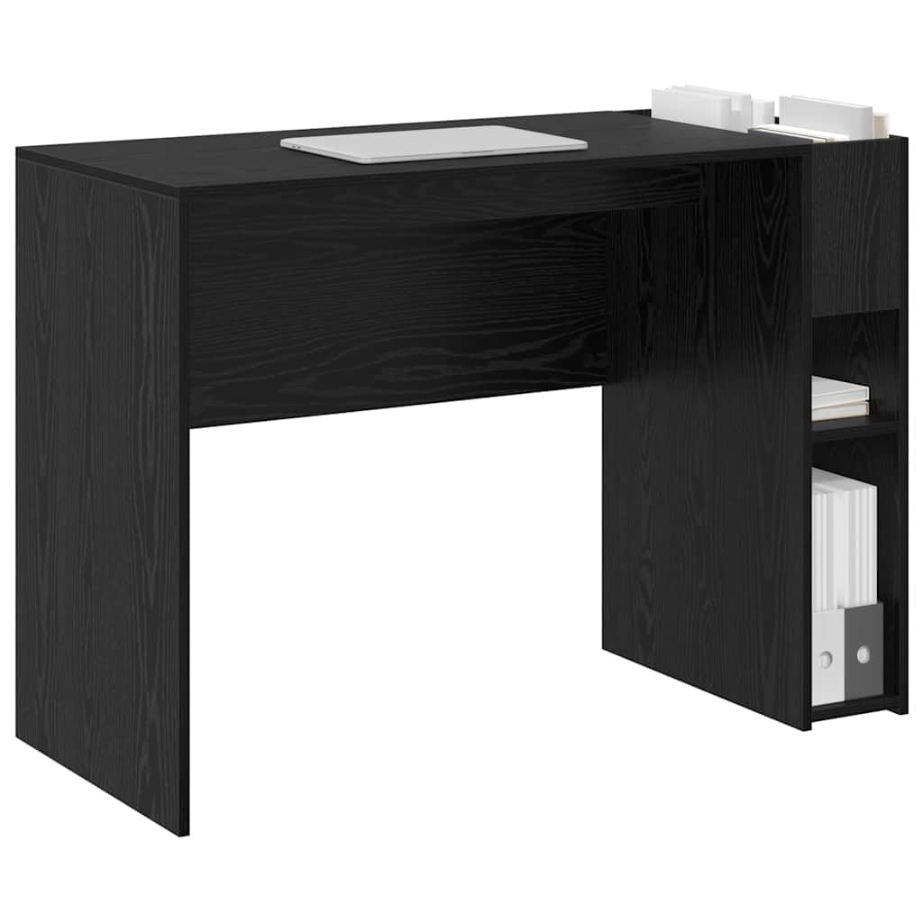 Scrivania in legno ingegnerizzato rovere nero 109 x 50 x 78 cm con ampio spazio di archiviazione ideale per ufficio, studio, smartworking e postazione computer gaming