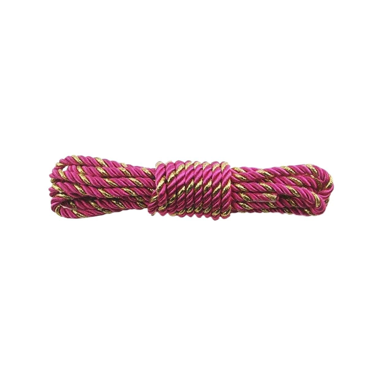 Macrame Rope Twisted String,Diameter:5mm Cord DIY Bracelet Wax Thread Length:5m(Metallic White)