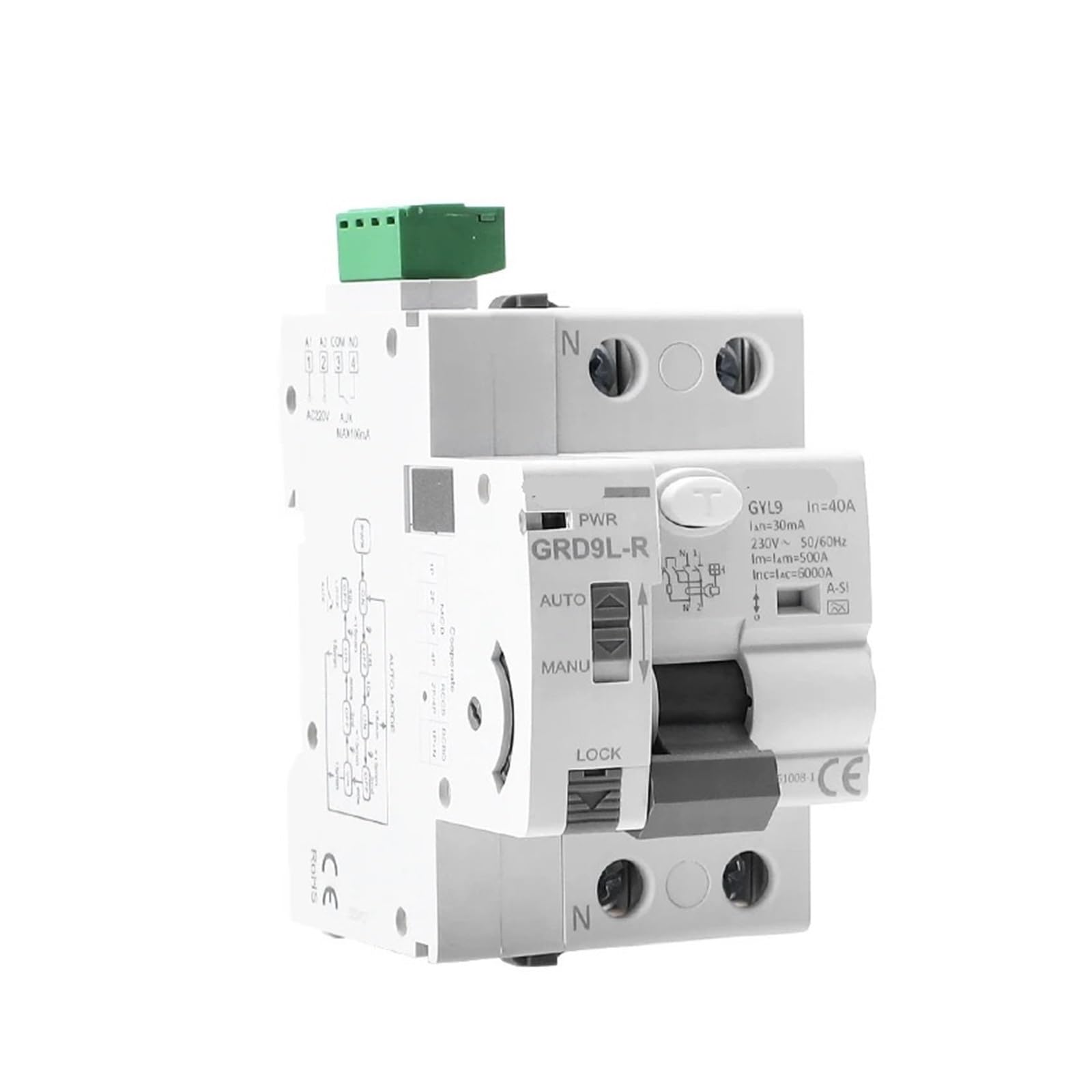 Réenclenchement automatique GRD9L-R disjoncteur différentiel 4P 40A