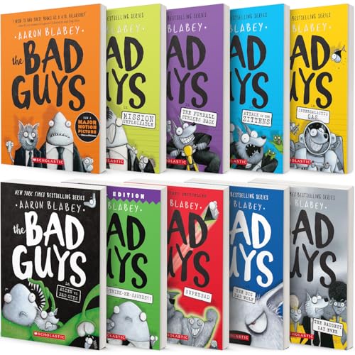 Coffret The Bad Guys Tomes 1 à 10 par Aaron Blabey, collection de livres illustrés pour enfants