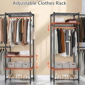 Bathwaadjustableheavydutywardrobeclosetorganizerexpandablemetalclothingrackwith4hangingrods6shelvesand4hangersfreestandingclosetsystem709hx689902lx14dblack Urban Country Home Decor Bathwa adjustable heavy duty wardrobe closet organizer expandable metal clothing rack with 4 hanging rods 6 shelves and 4 hangers freestanding closet system 709h x 689 902l x 14d black urban country home decor