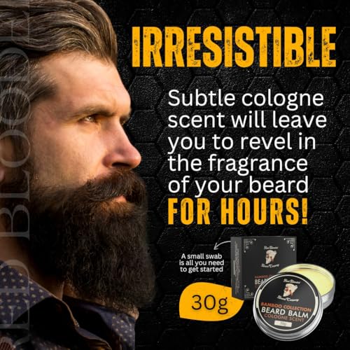 Foto von Red-Blooded Cologne Duft Bartbalsam Männer – nährt, formt und befeuchtet alle Längen des Gesichtshaars, hilft Ihrem Bart, Natürlich und vegan