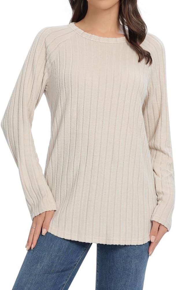 janzu Womens Tunic Tops Long Sleeve Fall Shirts Brushed Warm Women's Sweaters Winter Tops for Women Casual Dressy Outfits - Image 6