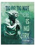 AMERICAN LUXURY GIFTS There Is No Try - Inspirational Master Yoda Quote Wall Art Print, Motivational Typographic Decor for Living Room, Office and Home Spaces (Unframed, 11 x 14 inches)