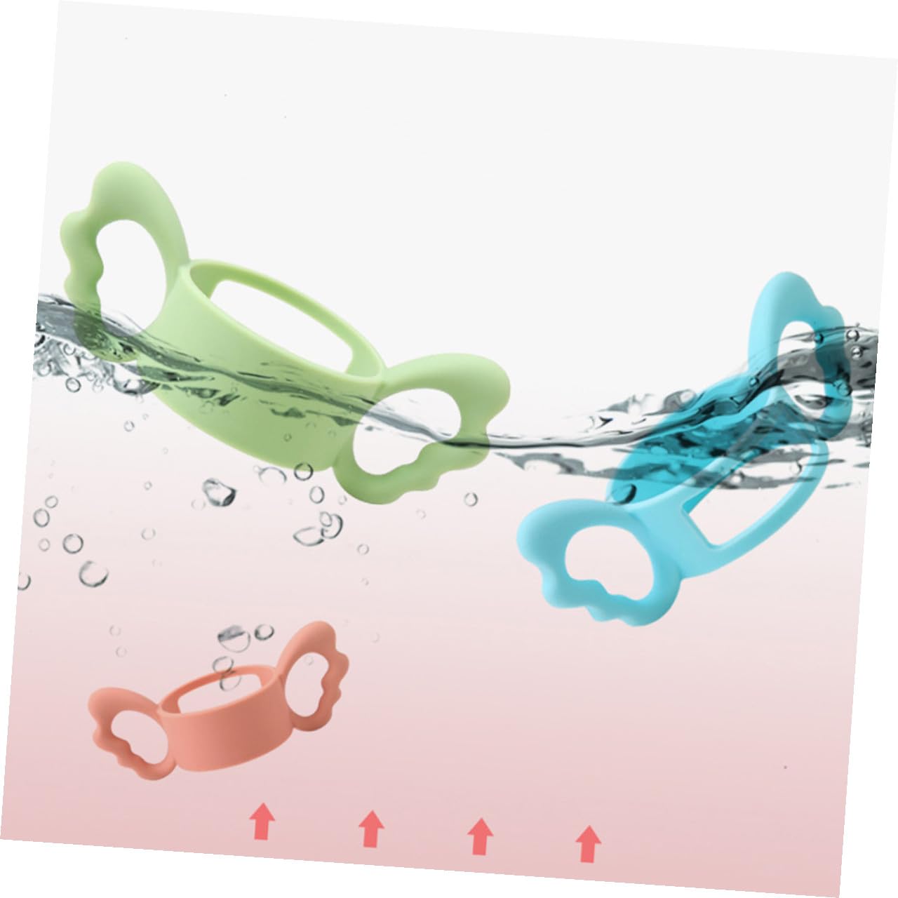 Outanaya Portable Silicone Bottle Handle for Feeding Bottles Wing-Shaped Grip Easy Carry and Independent Drinking Aid