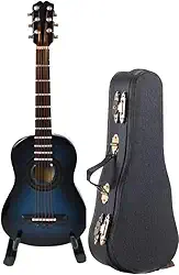 ALANO Modelo de guitarra azul miniatura ornamentos de instrumento musical ornamento de guitarra decoração de casa (G-N-10)