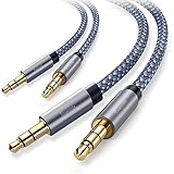 Ruaeoda Aux Cord for Car 1.5 ft,2Pack 3.5mm Audio Cable Male to Male Stereo Hi-Fi Sound Nylon Braided aux to aux 1/8 Cable for Headphones Car Home Stereos Speakers Tablets
