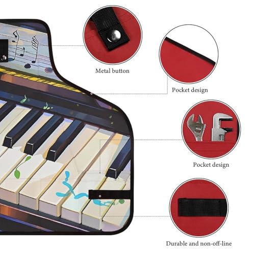 Delantal ajustable con diseño piano para hombres y mujeres miniatura 3
