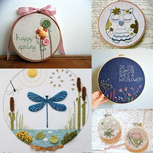 Wowoss 20 Pieces 4 Inch Embroidery Hoops Wooden Round Adjustable Bamboo Circle Cross Stitch Hoop Ring Bulk For Embroidery And Cross Stitch Art Craft Handy Sewing #TOP6