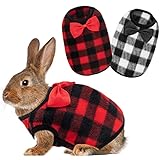 DMISOCHR Guinea Pig Clothes - Plaid Cute Fleece Warm Pet Outfits for Rabbit, Bunny, Ferrets,...