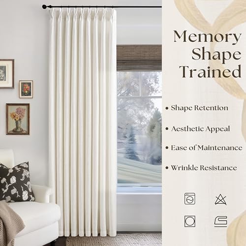 Image of 60 Inch Width Curtains 90 Inches Long Linen Curtains Pinch Pleated