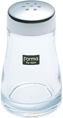 Azvel - Dispensador de sal y pimienta con tapa de acero inoxidable, 6.925cmde alto x 3.875cmD, vidrio