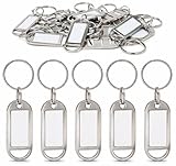 Porte-clés Métallique avec Étiquette à Écrire – Set Réutilisable, Étiquette Amovible et Pr...