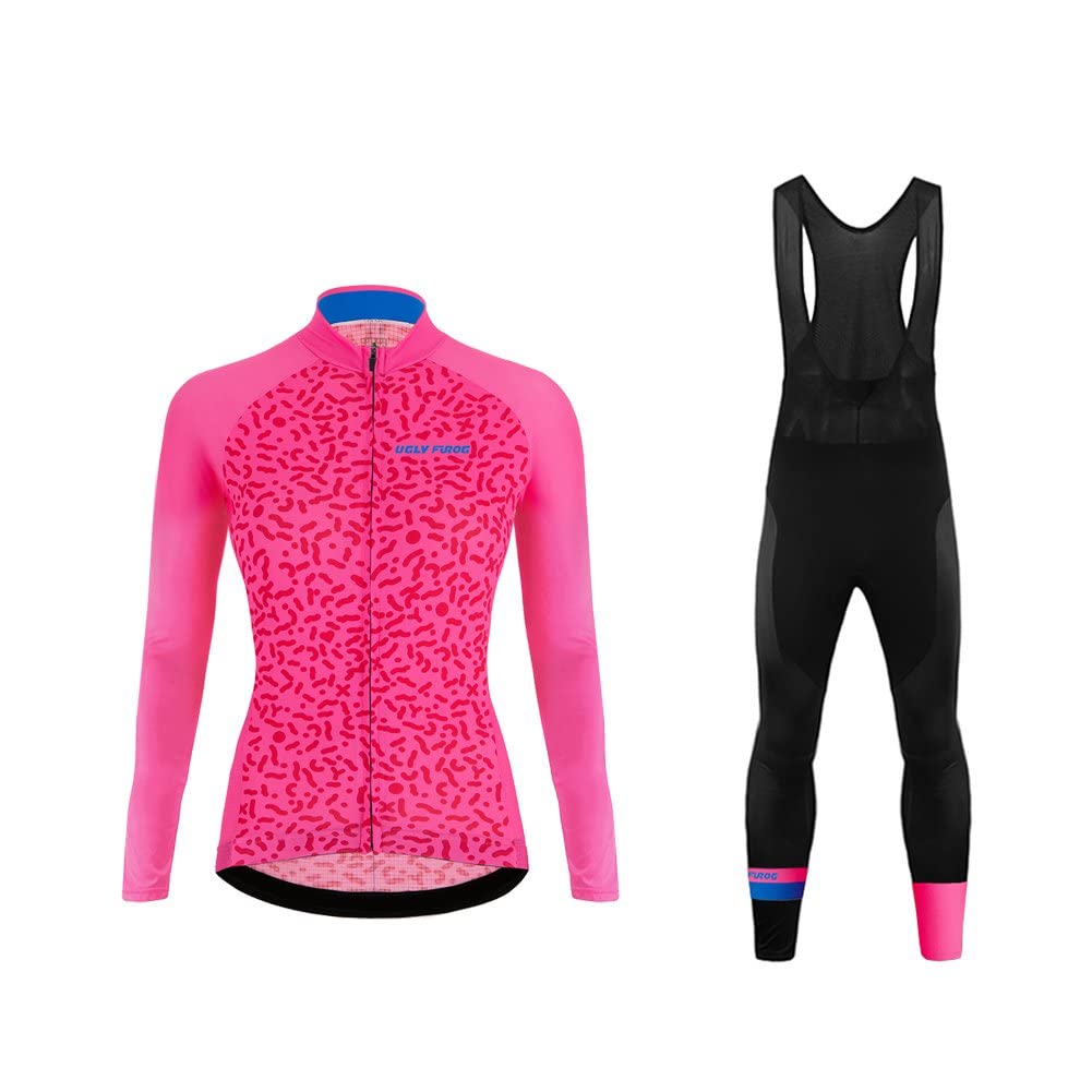 UGLY FROG Neueste Radtrikot, Mode Damen Radsport, Langarm Thermal Vlies, Winter, Schlank, Winddicht Schnell Trocknend Gemütlich FLVX08F