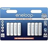 Panasonic eneloop, pile Ni MH prête à l'emploi, AA Mignon, pack de 8, min. 1900 mAh, 2100 cycles de charge, aux performances élevées et avec une faible autodécharge, pile rechargeable