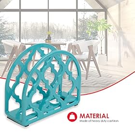 Home Basics Lattice Collection Cast Iron Napkin Holder (Turquoise) 51jRfIu32iL. SS280