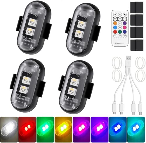 Pavlleen Luces LED Estroboscópicas para Coche, 8 Colores, Impermeables, Anticolisión, con Control...