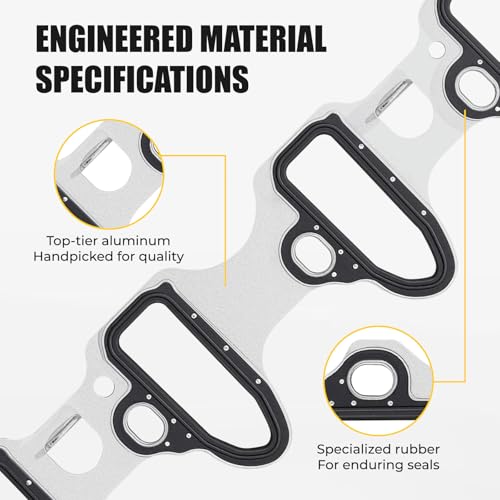 Image of MS98016T Intake Manifold Gasket for Chevy Silverado 5.3 - LS LS2 LS3 LS6 Compatible with Sierra Avalanche Escalade - 89060413 MIS16340