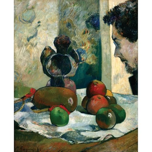 Toile Gauguin Nature morte avec profil de Laval tableau déco salon 76x101 cm