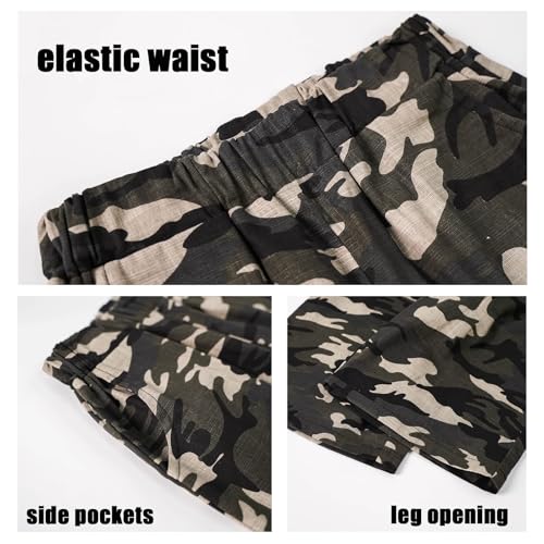Image of LOLANTA Boy Summer Outfit Casual Clothes 2Pcs Cotton T-shirt Shorts Set | Kids Short Sleeve T-Shirt, Boy Camouflage Knee-length Shorts, Breathable Fashion Outfits, School Daily Matching Clothing Sets