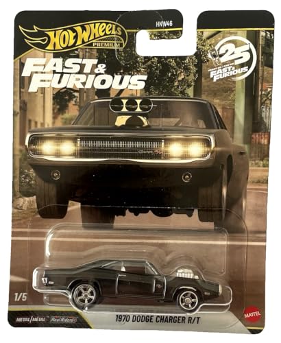 Image of Hot Wheels 70 Dodge Charger R /T, Premium Fast & Furious 1:64 Scale Die-Cast Car for Collectors Inspired by Fast & Furious Movie Franchise​​