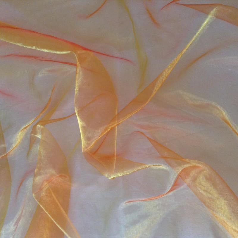 Sheer Organza Fabric 60 Inch 150cm Wide Decoration Dress Voile by The Meter (TT10 Orange/Yellow) -Craft Queen LTD