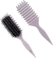 Escova Inovadora para Fitagem e Definição de Cachos – Para Cabelos Cacheados Ondulados e Crespos – PJAT (Lilás)