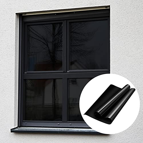 Película de ventana estática no adhesiva 200x40cm negra miniatura 7