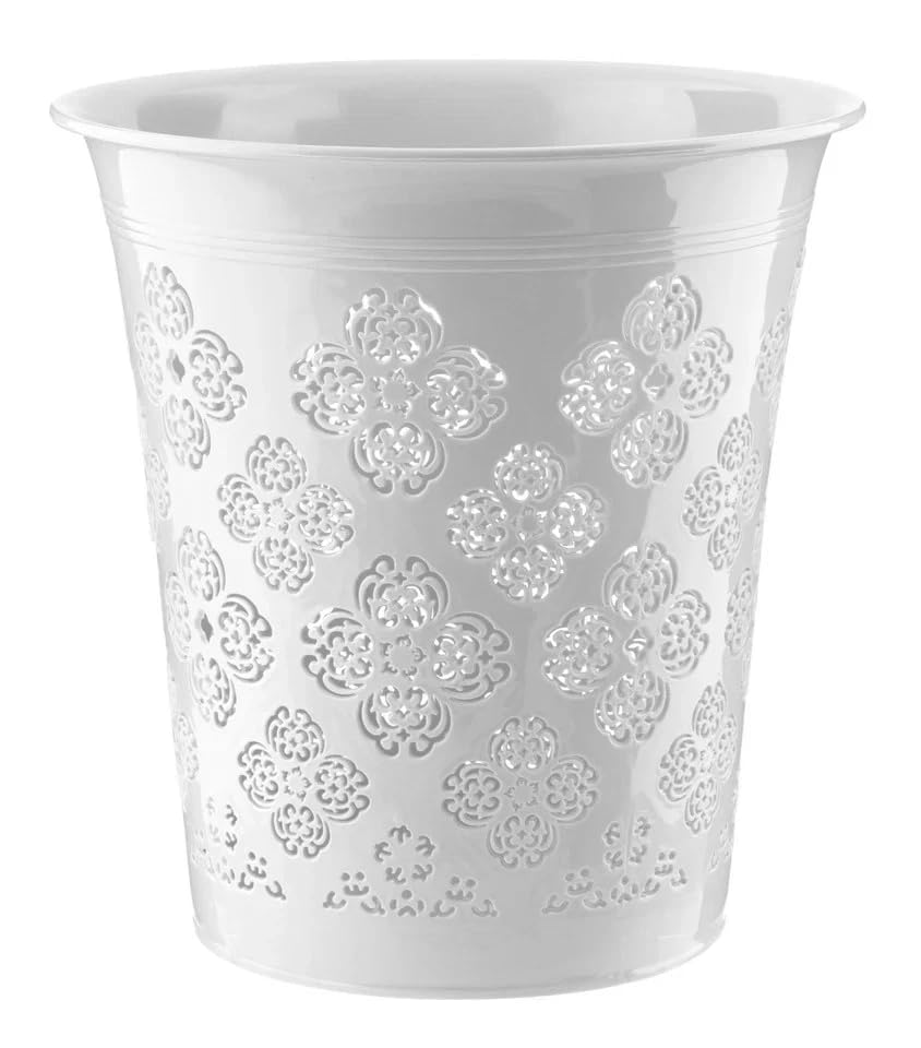 CELINO making your day 8L Waste Paper Bin Office Bedroom Bathroom Home Floral Rubbish Kitchen Dustbin (White)