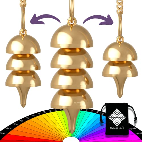 Péndulo Adivinación / Divinatorio de Radiestesia Egipcio Osiris modulable (3 Formas en 1) en latón Dorado - Péndulo de radiestesia Cover