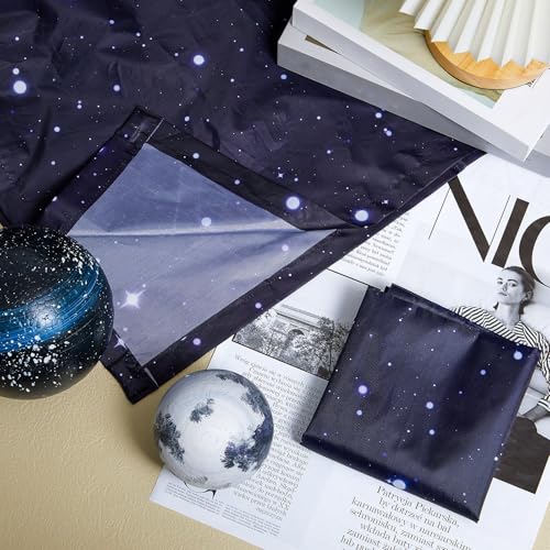 Image of Hortsun Pack of 2 Fluorescent Light Covers 4 x 2 Feet Magnetic Ceiling Light Cover Room Supplies for Home Office(Star Sky)