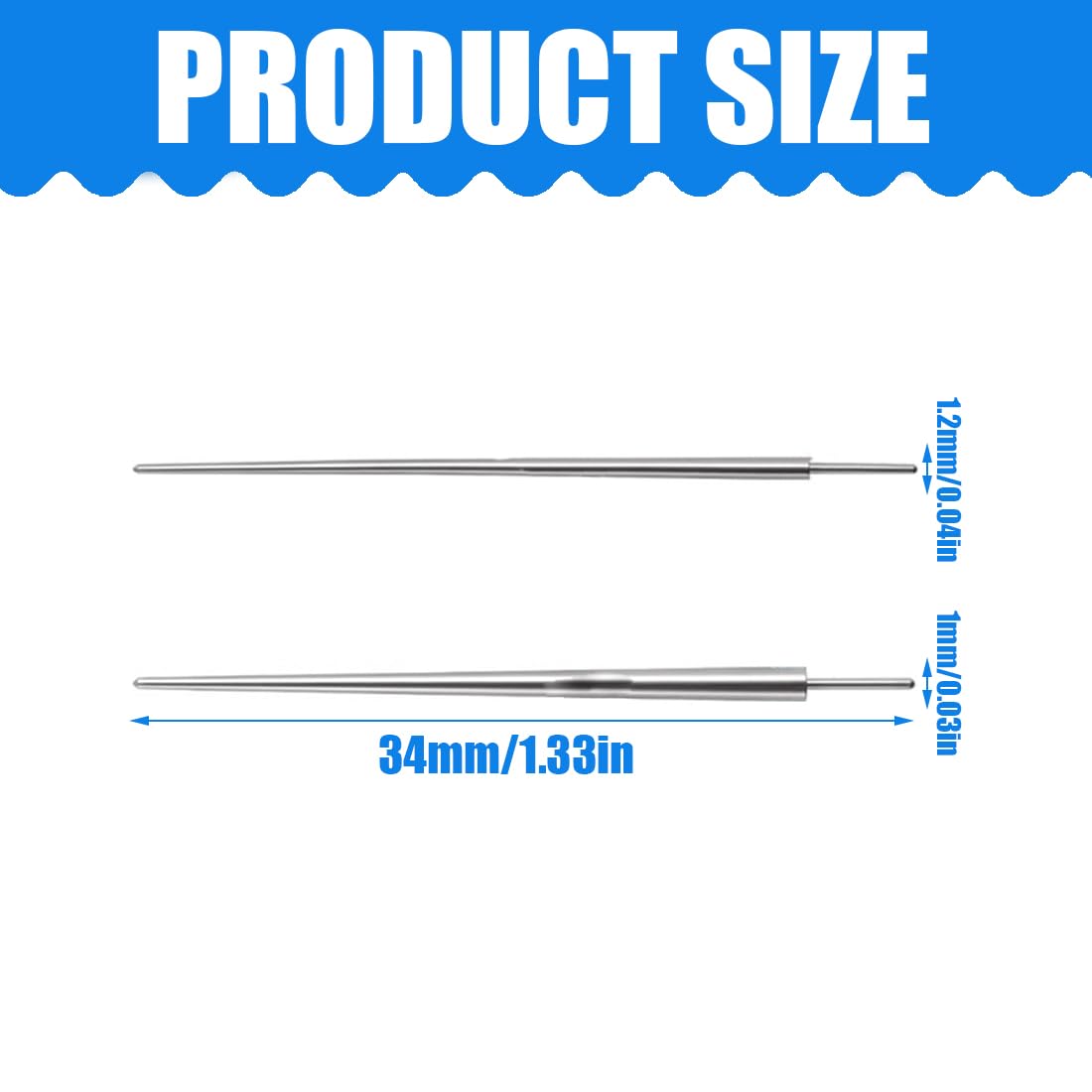 4 Piezas Piercing Taper Insertion, 316 Acero Quirúrgico, 14G 16G 18G, Pins Piercings para Piercing oreja/Nariz/Labio/Ceja/Vientre/Lengua,Taper Kit (1mm, 1.2mm)
