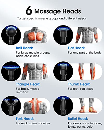 Uplayteck Massage Gun Deep Tissue, Percussion Muscle Massager Gun With Pressure Sensing Light Bar, 30 Speeds & Type-C Charging, Electric Handheld Body Massager For Back Neck Pain Relief #TOP7