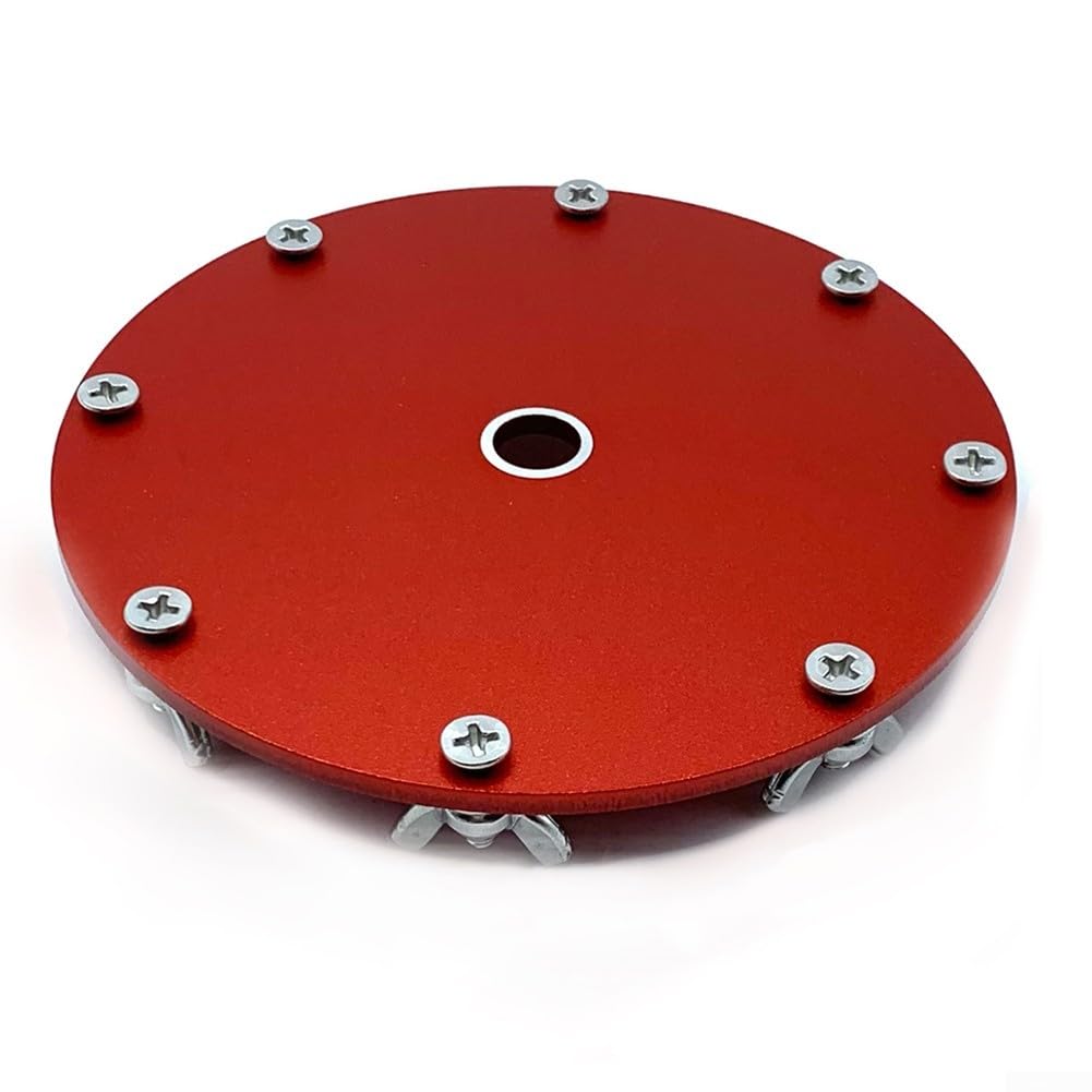 Piastra di messa a terra in alluminio compatibile con JPC-12 portatile a onde corte - 11 cm di diametro 3 mm di spessore, disco di rete a terra rosso con terminale